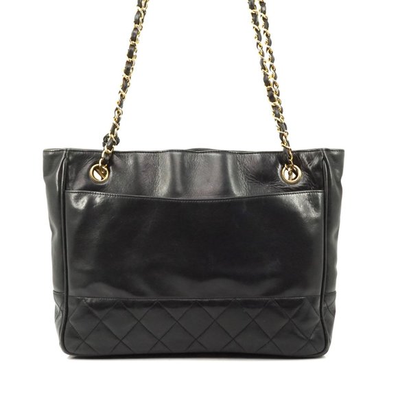 CHANEL Handbags - Chanel Black Lambskin Leather Tote #N3576H48